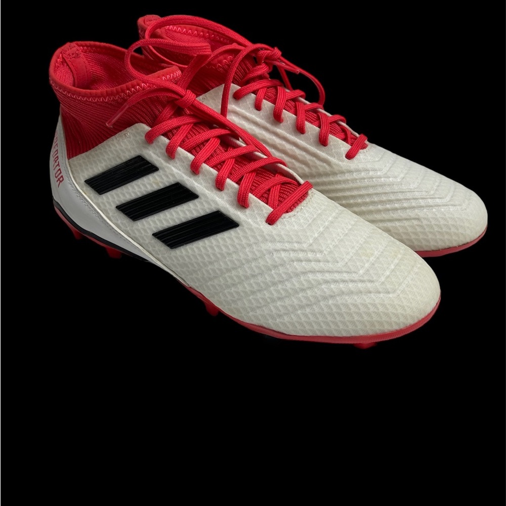 Adidas Predator 18.3 Fg J Color White/Red Soccer Cleats Size 8.5